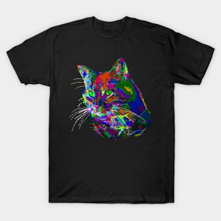 Pop Art Abstract Cat T-Shirt